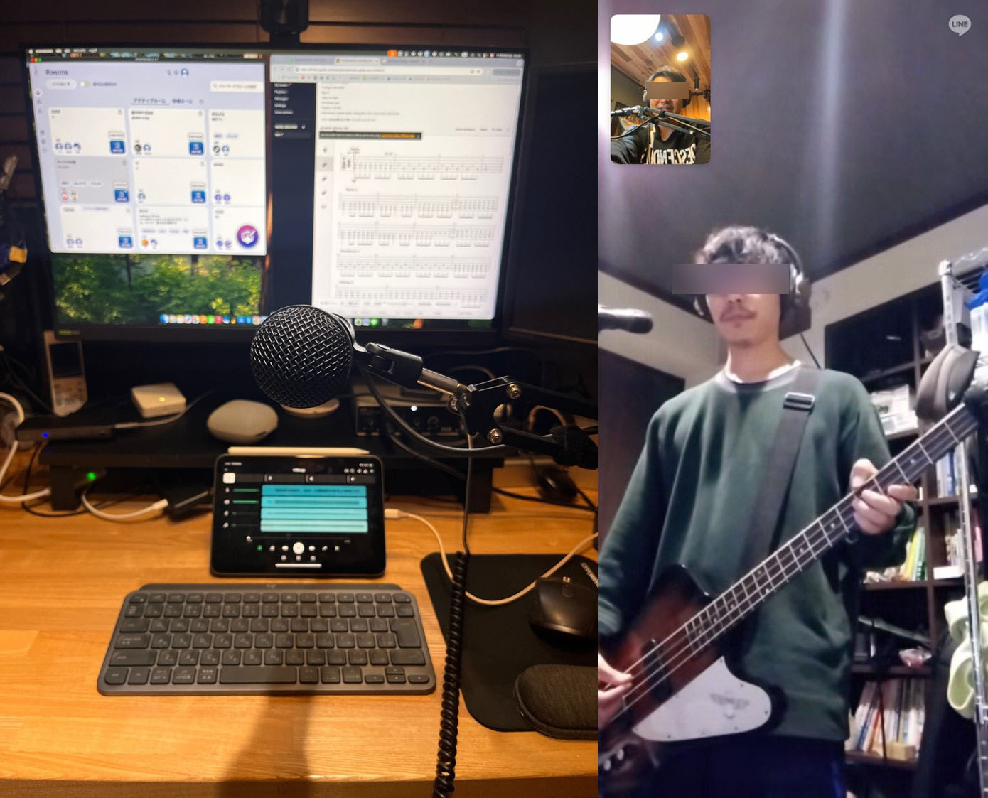 バントメンバーとのセッションの様子